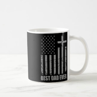 Caneca De Café Best Dad Ever Christian Patriotic Dad Usa Flag Fat