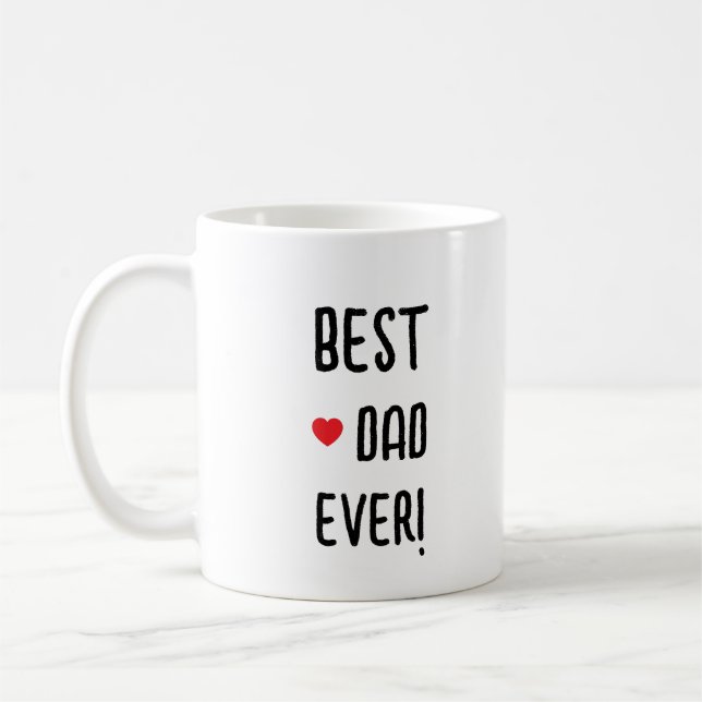 Caneca De Café Best Dad Ever Customizable Name (Esquerda)