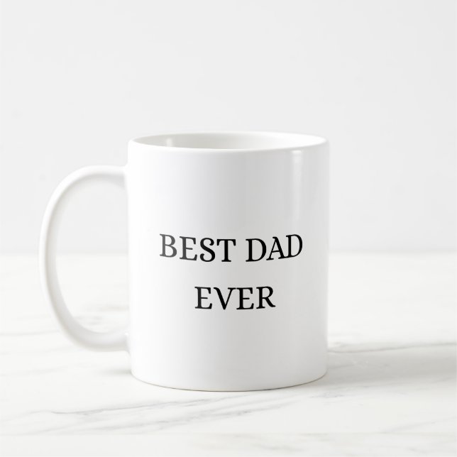Caneca De Café Best Dad Ever Minimalist Taupe Art (Esquerda)