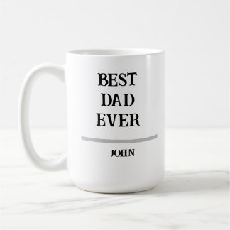 Caneca De Café Best Dad Ever Personalized Custom NameCoffee Mug