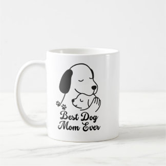 Caneca De Café Best Dog Mom Ever Cute Puppy Design