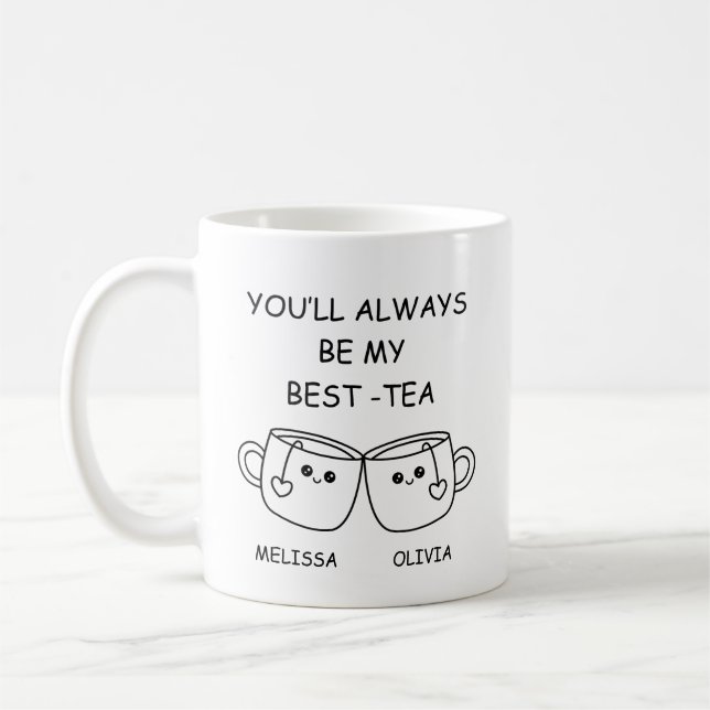 Caneca De Café Best Friend funny, Personalized Best Friend Gift (Esquerda)