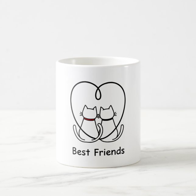 Caneca De Café Best Friends Cats Heart Tail (Centro)