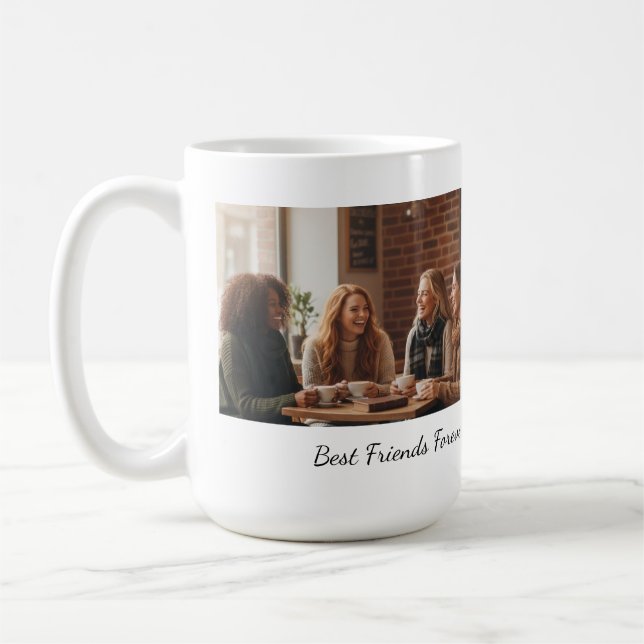 Caneca De Café Best Friends Forever Custom Photo Personalized Cof (Esquerda)