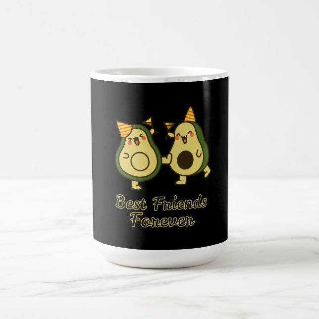 CANECA DE CAFÉ BEST FRIENDS FOREVER, FUNNY AVOCADO, FRIENDS DAY (Centro)