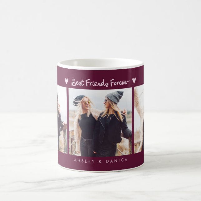 Caneca De Café Best Friends Forever Photo Multi Photo Cranberry (Centro)