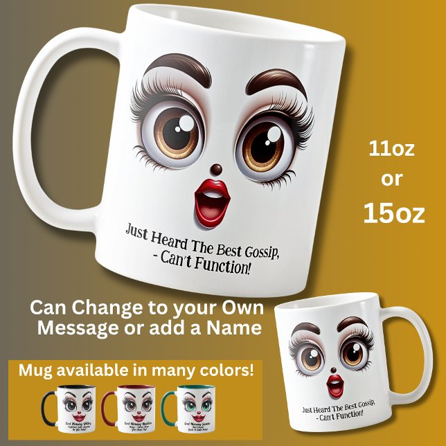 Caneca De Café Best Gossip, Fabulous Eyes Funny Face (Criador carregado)
