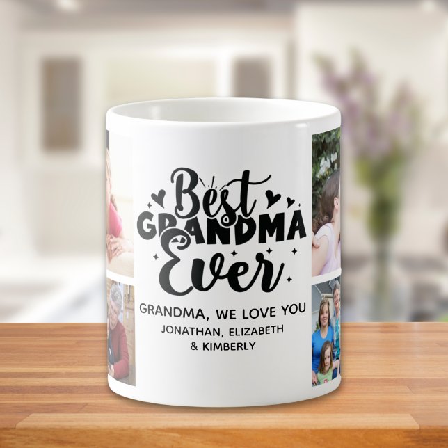 Caneca De Café Best Grandma Ever - Cute Photo Collage for Grandma (Criador carregado)