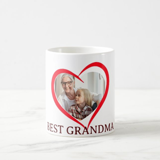 Caneca De Café Best Grandma Personalized Own Photo Mug (Centro)