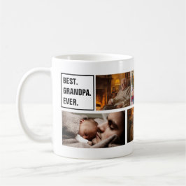 Caneca De Café Best Grandpa Ever Photo Collage and Custom Text