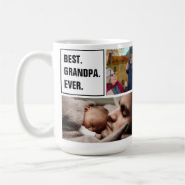 Caneca De Café Best Grandpa Ever Photo Collage and Custom Text
