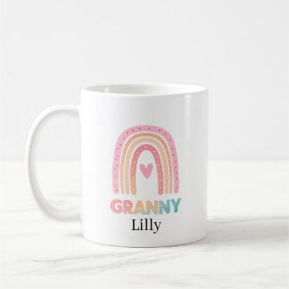 Caneca De Café Best Granny Rainbow Mug Personalised, Gift For her