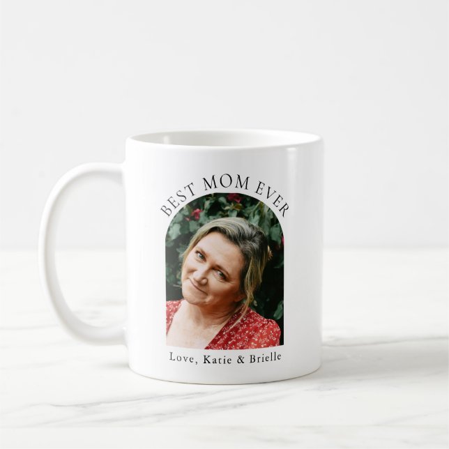 Caneca De Café Best Mom Ever Custom Arch Photo  (Esquerda)