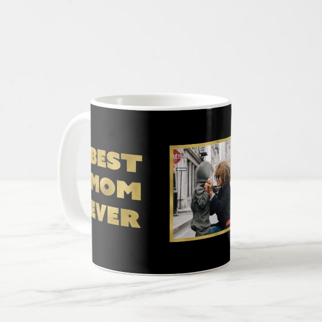 Caneca De Café Best Mom Ever Modern Simple Photo Mother's Day (Frente Esquerda)