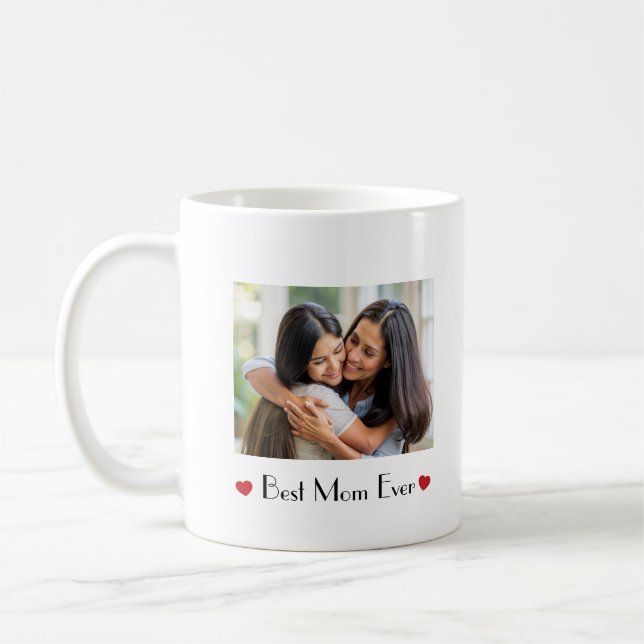 Caneca De Café Best Mom Ever Personalized Mug | Gift For Mom (Esquerda)