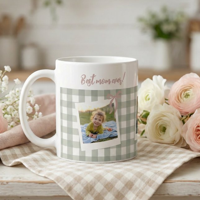 Caneca De Café Best Mom Ever Photo Collage (Criador carregado)