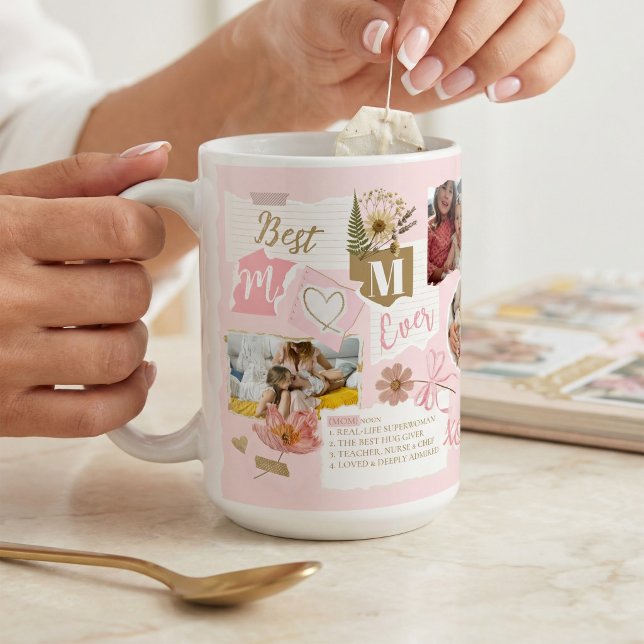 Caneca De Café Best Mom Ever Scrapbook Photo Collage Gift for Mom (Best Mom Ever Scrapbook Photo Collage Gift for Mom Coffee Mug)