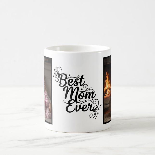 Caneca De Café Best Mom Ever Sparkling Stars 2 Photo Keepsake (Centro)