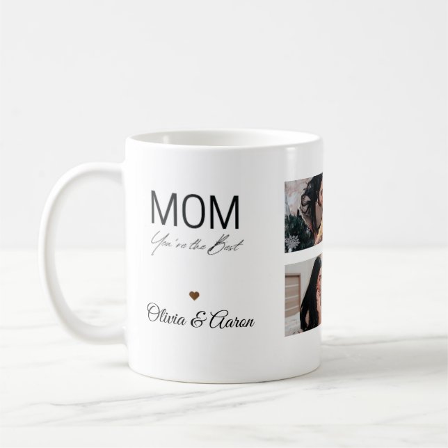 Caneca De Café Best Mom Photo Collage Mug (Esquerda)