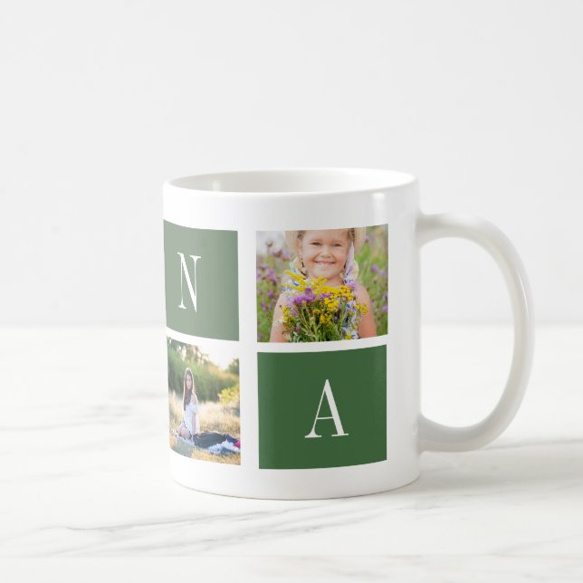 Caneca De Café Best Nana Ever! Custom 4-Photo Collage Mug (Direita)