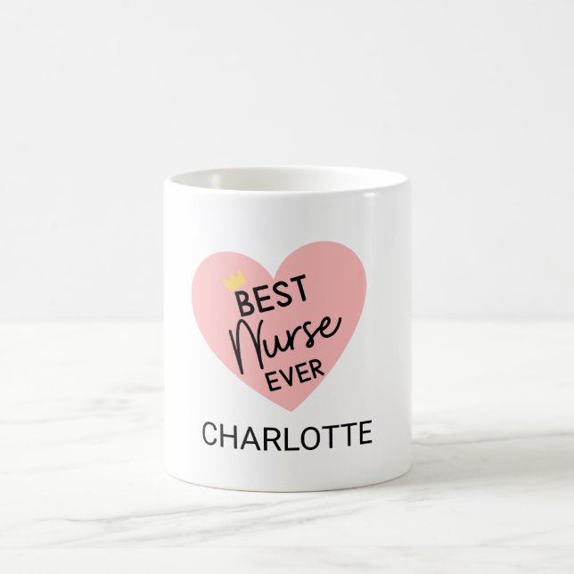 Caneca De Café "Best Nurse Ever" - Um Presente Sensível para Part (Centro)