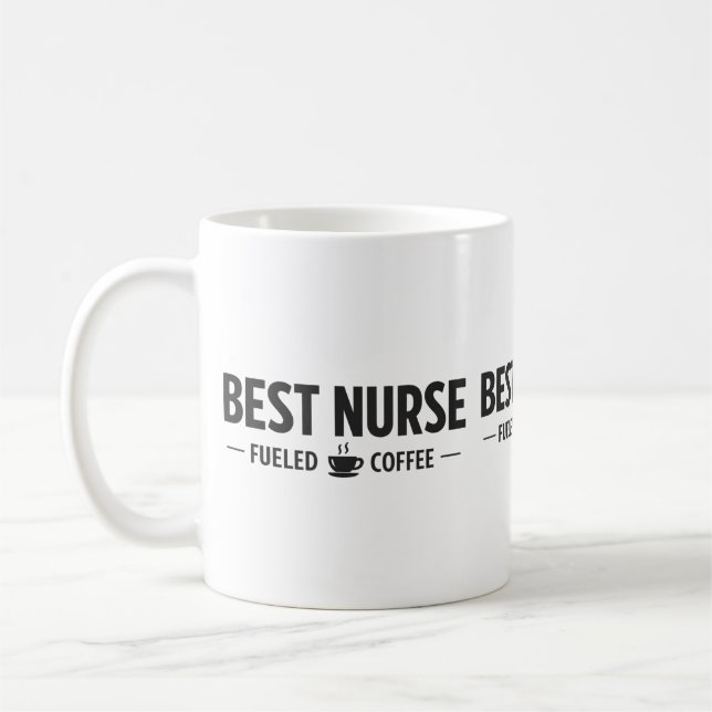 Caneca De Café Best Nurse Fueled by Coffee Mug (Esquerda)