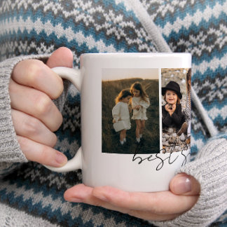 Caneca De Café Best Sister Ever Modern Script 4 Photos Collage
