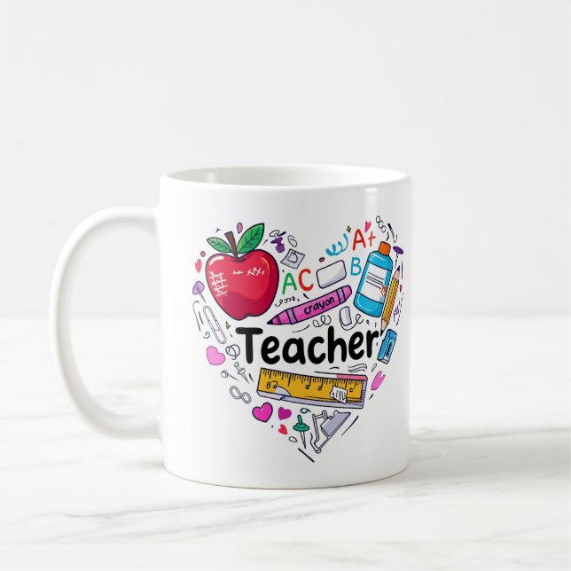 Caneca De Café Best Teacher Ever Mug | End of Year Teacher (Esquerda)