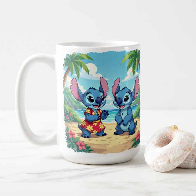 Caneca De Café Beste Freunde fürs Leben – Lilo & Stitch   (Com Donut)