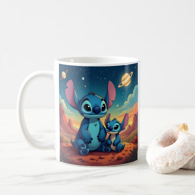 Caneca De Café Beste Freunde fürs Leben – Lilo & Stitch   (Com Donut)