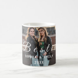 Caneca De Café Bestie Collage Mug – Custom Photos, Names & Year
