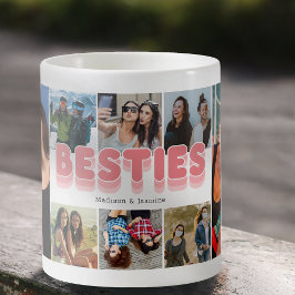 Caneca De Café Besties Best Friend Photo Collage