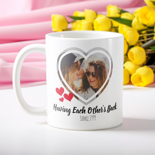 Caneca De Café Besties For Life - By SL - Heart Photo (Criador carregado)