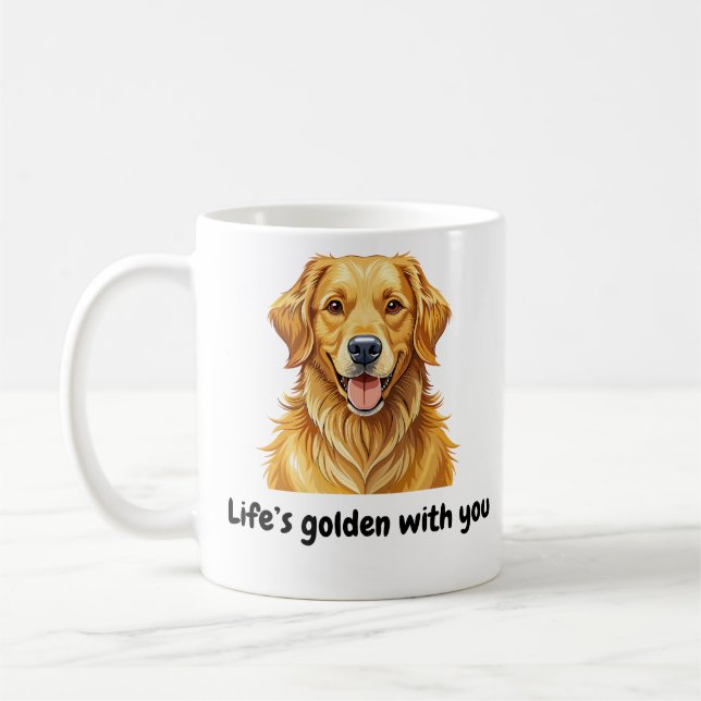 Caneca De Café BESTSELLER! Ouro Retriever Mug - Ouro da vida. (Esquerda)