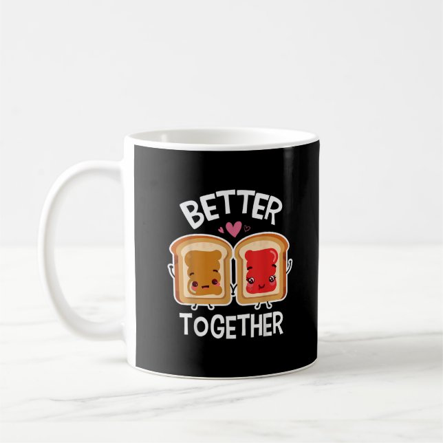 Caneca De Café Better Together Fun Couple Playful Style  (Esquerda)