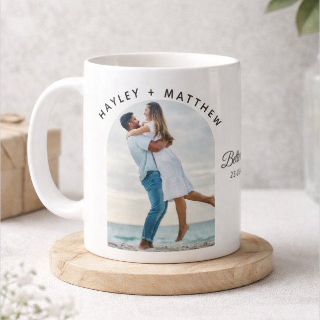 Caneca De Café Better Together Valentine's Day Couples Photo (Criador carregado)