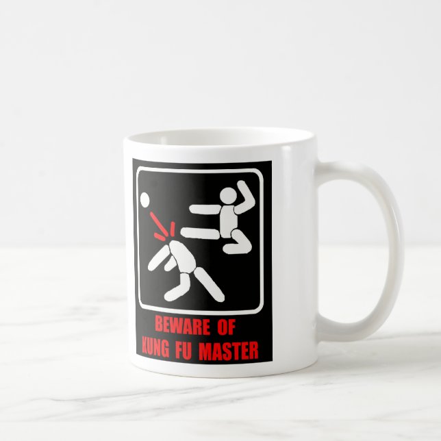 Caneca De Café Beware do mestre de Kung Fu (Direita)