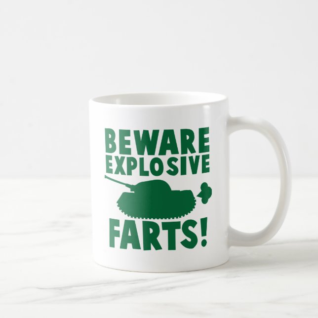 Caneca De Café Beware EXPLOSIVO FARTS! (Direita)