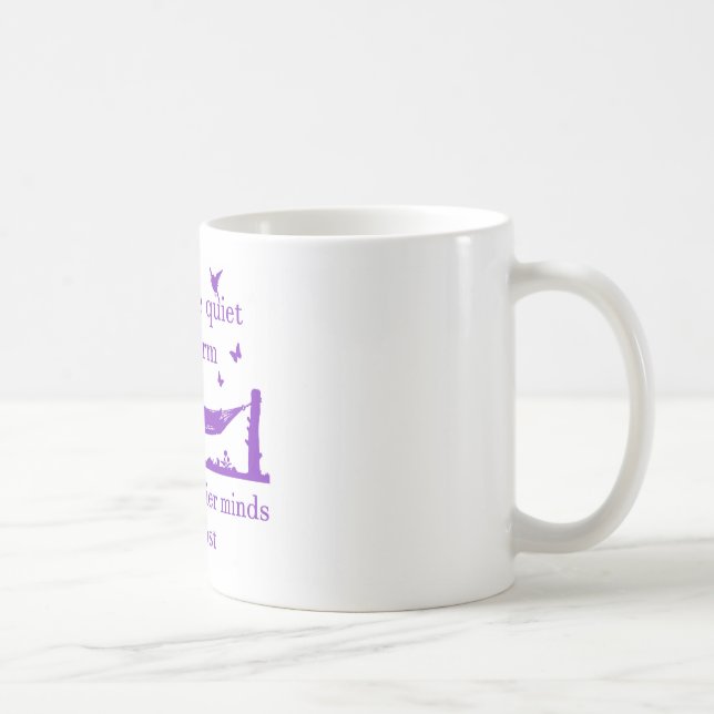 Caneca De Café Beware o leitor ávido quieto (roxo) (Direita)