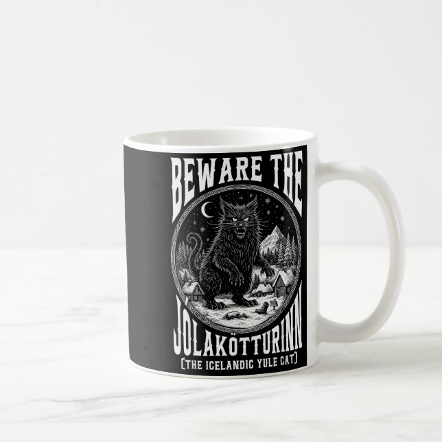 Caneca De Café Beware The Jolakotturinn Yule Cat Icelandic Christ (Direita)