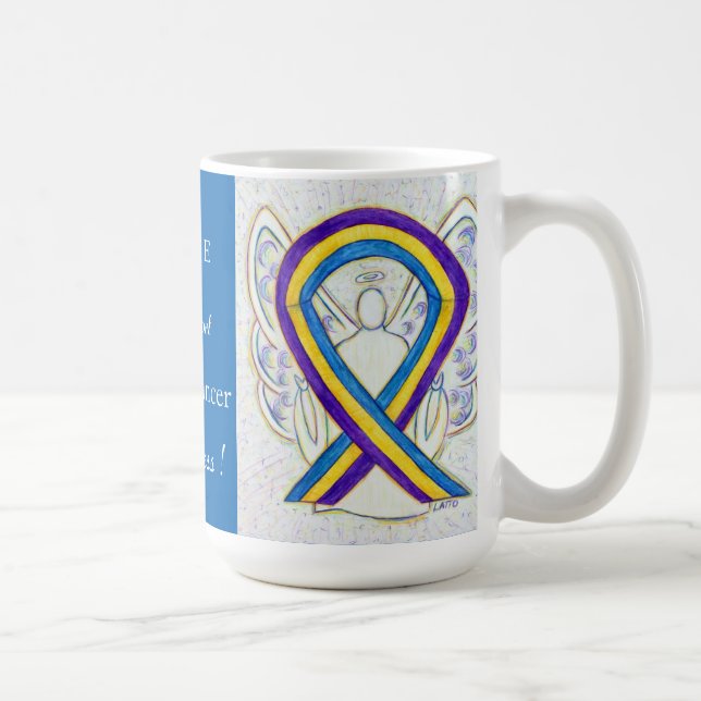 Caneca De Café Bexiga Cancer Sensibilização Ribbon Angel Mug (Direita)