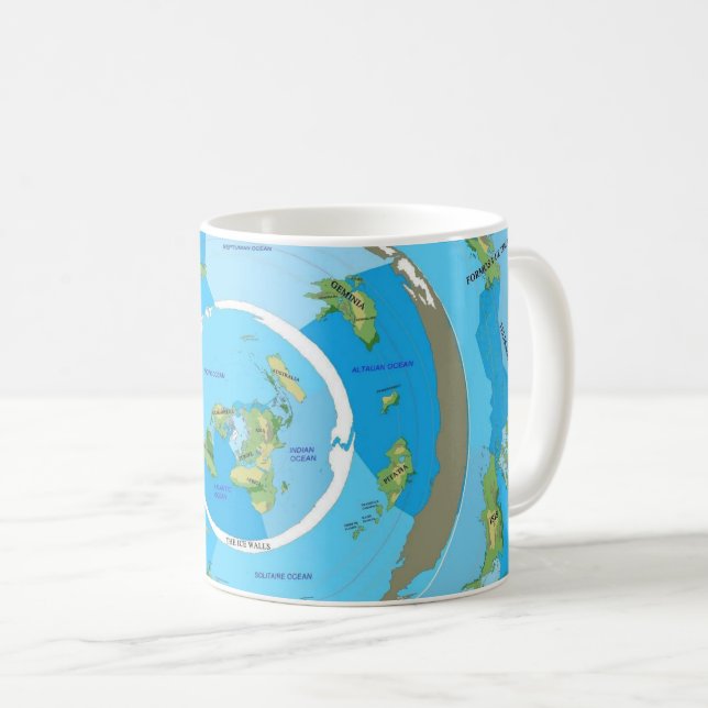 Caneca De Café Beyond the Ice Wall Flat Earth (Frente Esquerda)