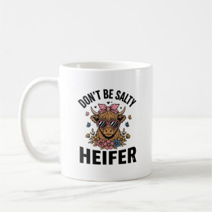 Caneca De Café Bezerrilha Engraçada Floral Borboleta Design Vinta