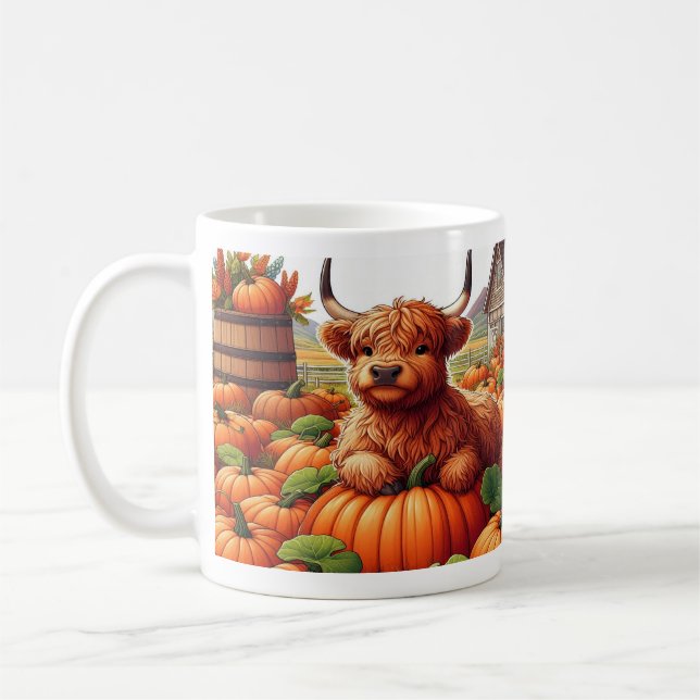 Caneca De Café Bezerros de Vaca das Terras Altas Descansando Entr (Esquerda)