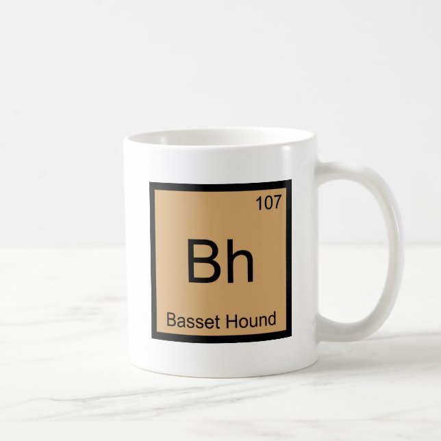 Caneca De Café Bh - Camiseta do símbolo do elemento químico Basse (Direita)