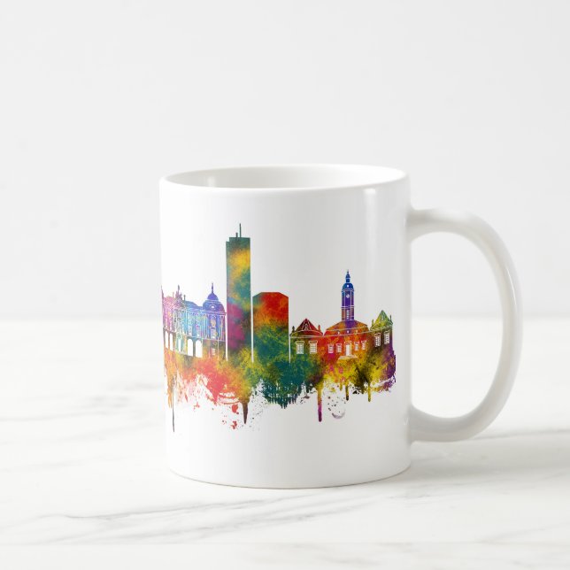 Caneca De Café Białystok Poland Skyline (Direita)