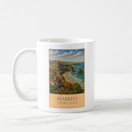 Caneca De Café Biarritz, France – Vintage Travel Mug