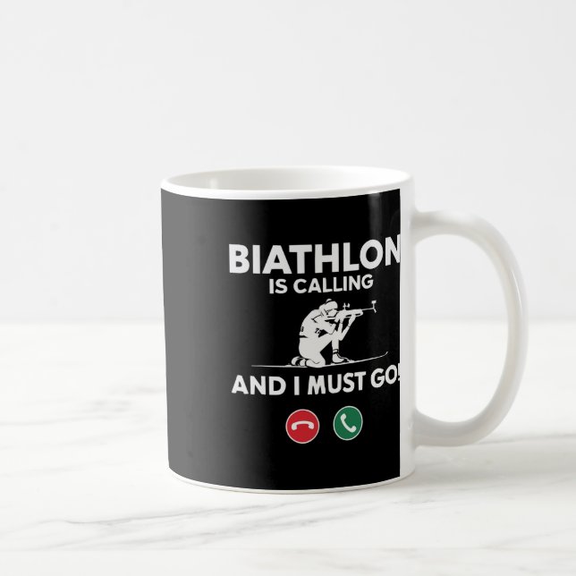Caneca De Café Biathlon Winter Sports Skifle Sapatando Biath (Direita)