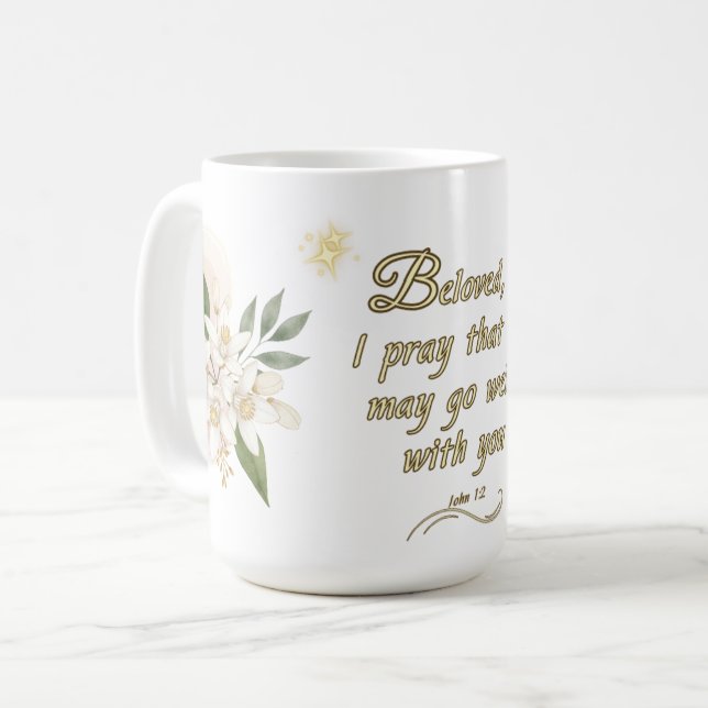 Caneca De Café Bible Verse Mug John 14:3 Elegant Design (Frente Esquerda)