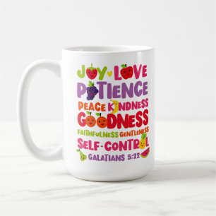 Caneca De Café Bíblia Cristã Versa Fruta Do Espírito